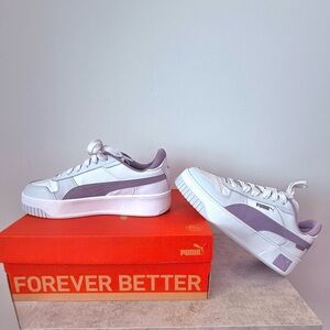 Puma Carina Street White-Pale Plum-Silver Mist Sneakers W7.5